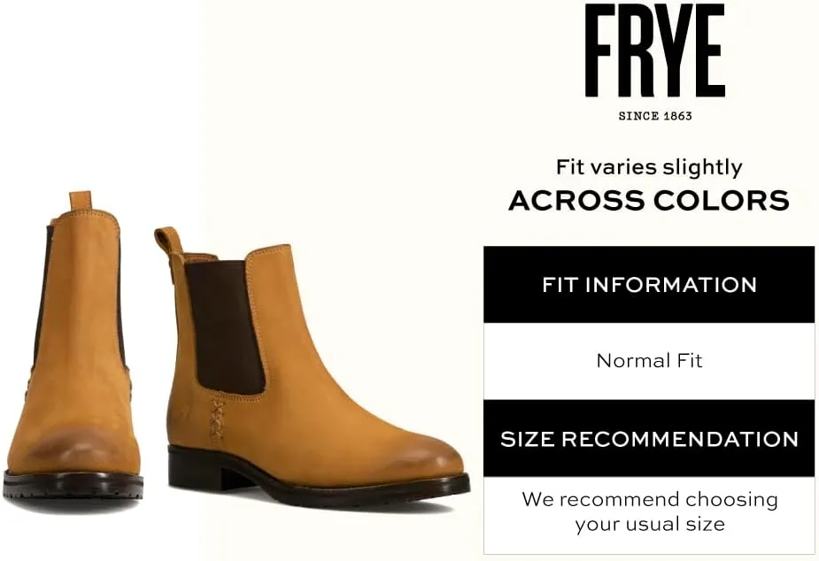 Frye Melissa Chelsea Boots for Women - Rugged and Comfortable Leather Lined Slip On Classics with Leather Outsole and Antique Metal Hardware