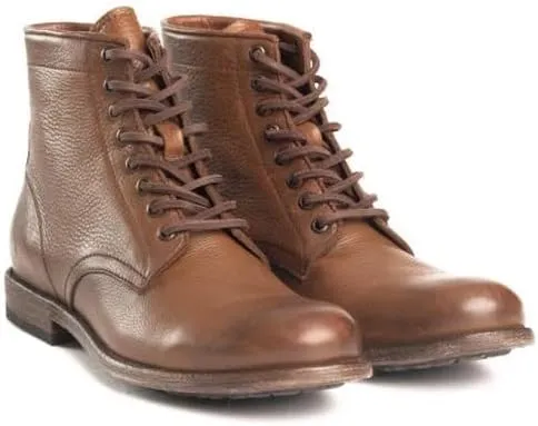 Frye Tyler Lace Up Boots for Men Crafted from Soft Vintage Leather with Blake Construction, Burnished Toe and Heel, and Rubber Inserts on Leather Soles – 5 ¾” Shaft Height