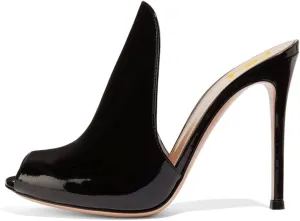 FSJ Women Pointed Toe Slide Mule Sandal Slippers Stiletto High Heels Loafers Slip on Backless Shoes 4-15 M US