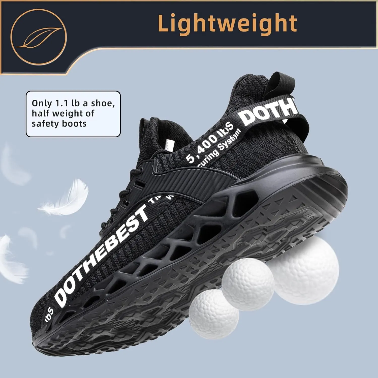 Furuian Steel Toe Sneakers for Men Women Lightweight Safety Shoes Comfortable Puncture Proof Slip On Indestructible Work Shoes