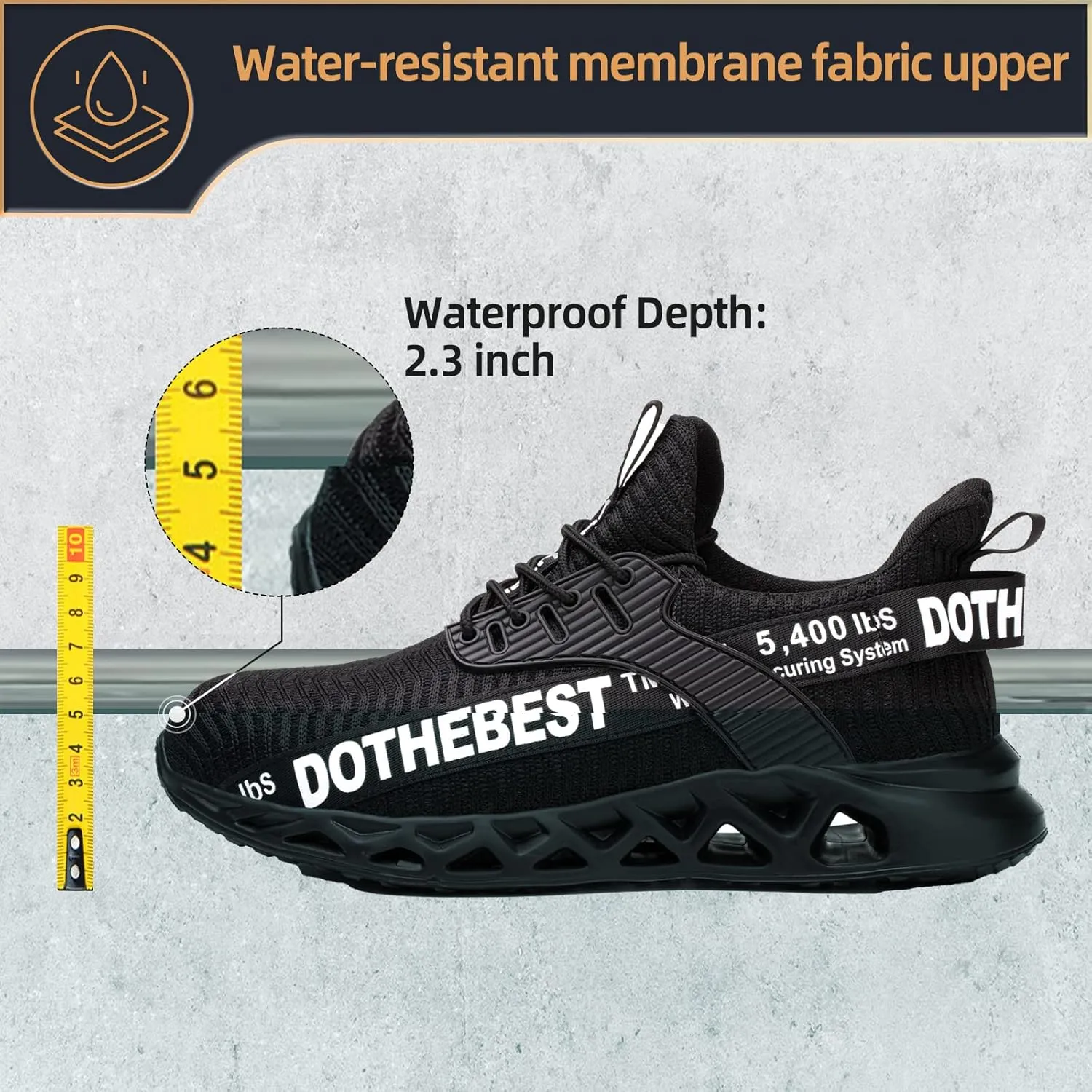 Furuian Steel Toe Sneakers for Men Women Lightweight Safety Shoes Comfortable Puncture Proof Slip On Indestructible Work Shoes