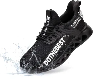 Furuian Steel Toe Sneakers for Men Women Lightweight Safety Shoes Comfortable Puncture Proof Slip On Indestructible Work Shoes