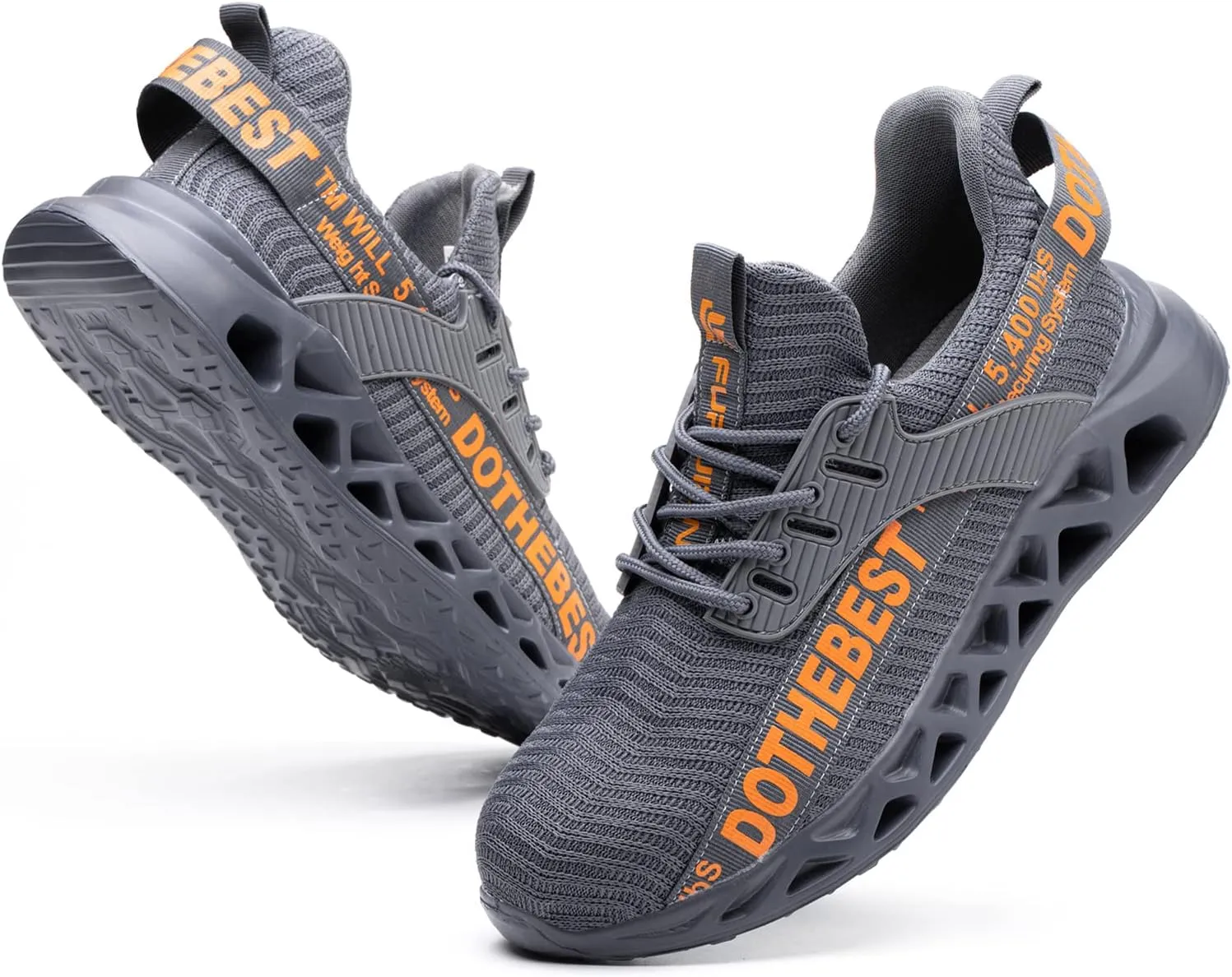 Furuian Steel Toe Sneakers for Men Women Lightweight Safety Shoes Comfortable Puncture Proof Slip On Indestructible Work Shoes