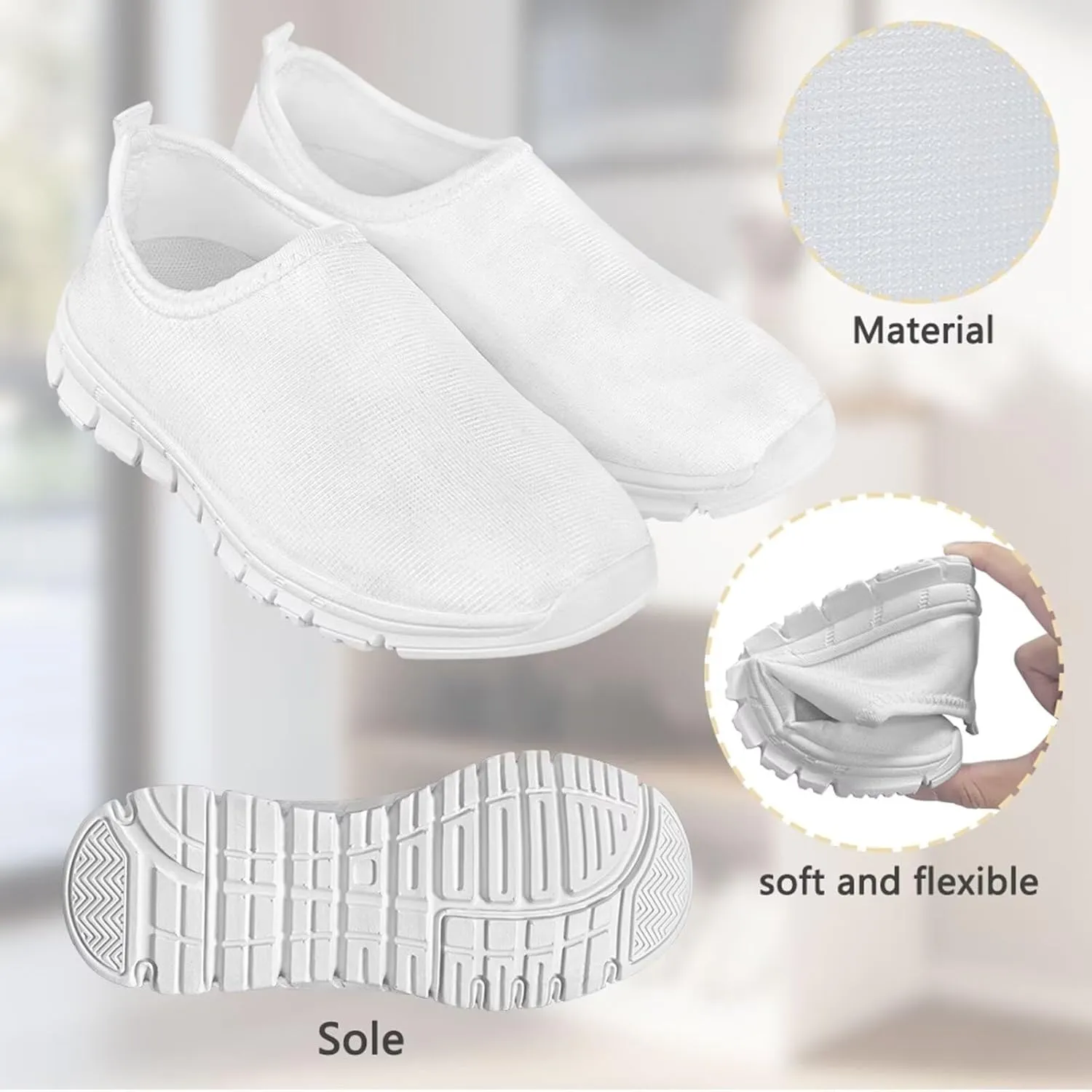 Girls Athletic Shoes Cute Kids Gym Running Slip On Shoes for Girls