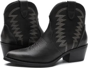 GLOBALWIN Women's Western Boots Ankle Cowboy Boots For Women