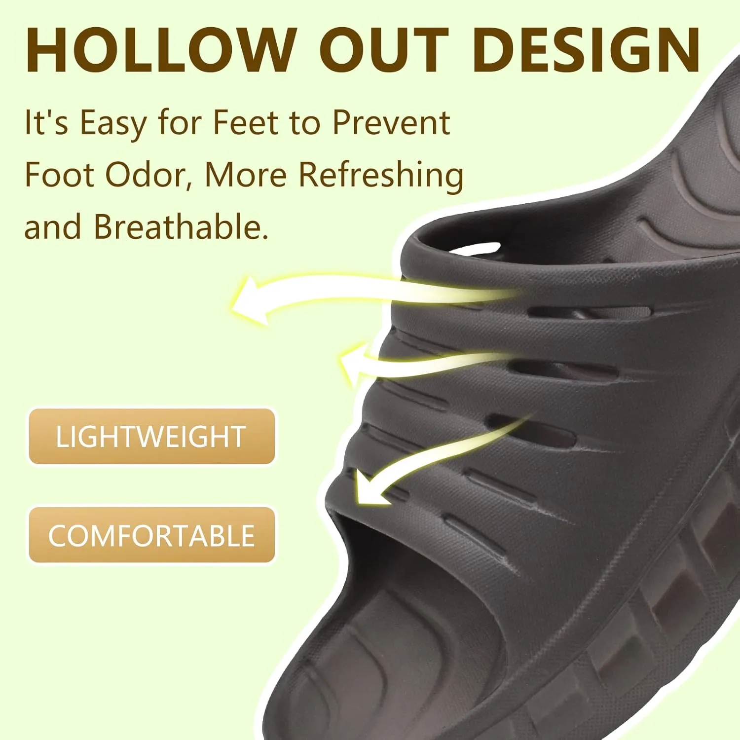GPOS Mens Sport Recovery Sandals Plantar Fasciitis Thick Cushion Slides Sandals Lightweight Comfort Orthotic Slippers