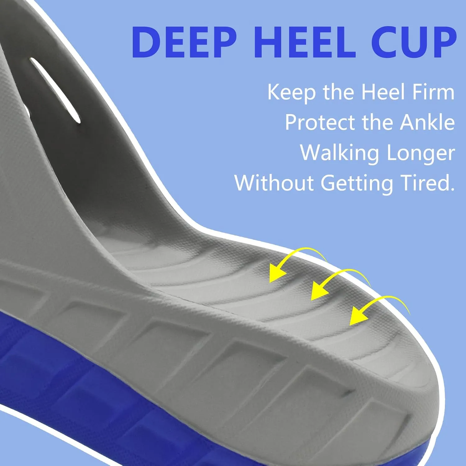 GPOS Mens Sport Recovery Sandals Plantar Fasciitis Thick Cushion Slides Sandals Lightweight Comfort Orthotic Slippers