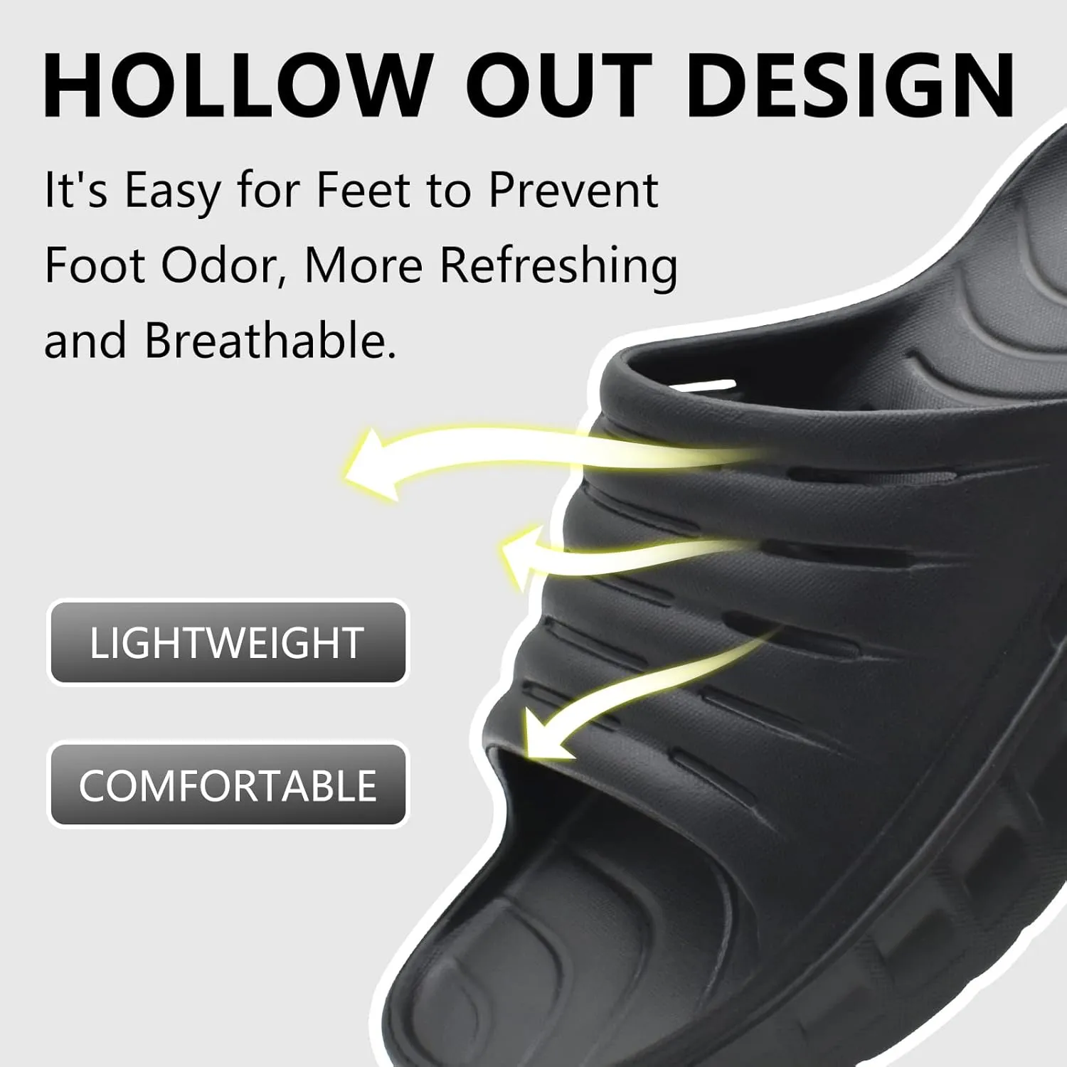 GPOS Mens Sport Recovery Sandals Plantar Fasciitis Thick Cushion Slides Sandals Lightweight Comfort Orthotic Slippers