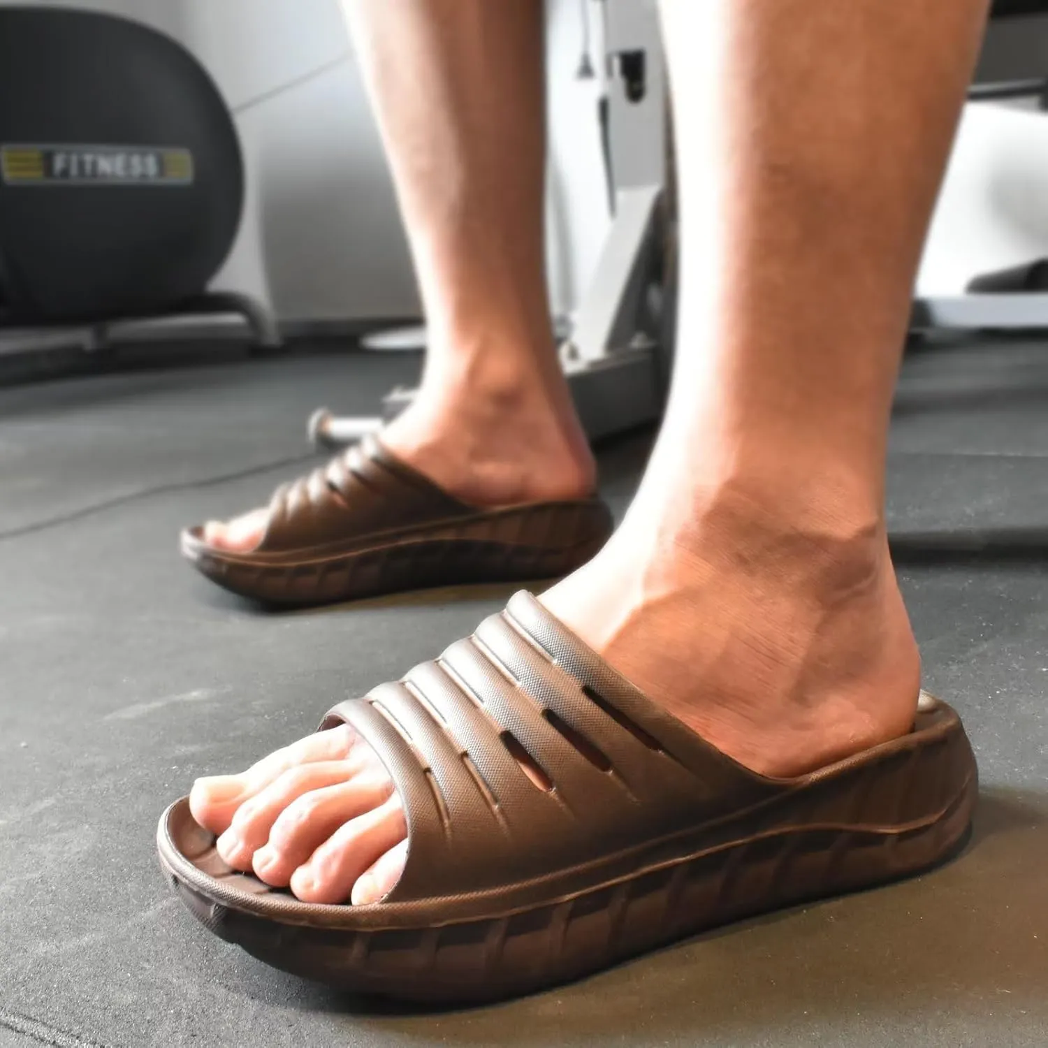 GPOS Mens Sport Recovery Sandals Plantar Fasciitis Thick Cushion Slides Sandals Lightweight Comfort Orthotic Slippers