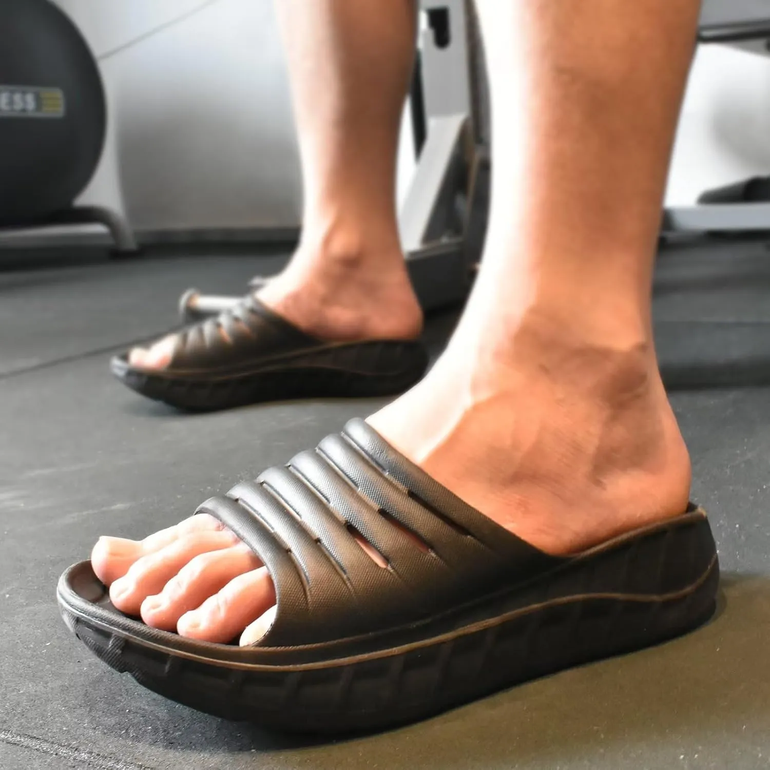 GPOS Mens Sport Recovery Sandals Plantar Fasciitis Thick Cushion Slides Sandals Lightweight Comfort Orthotic Slippers