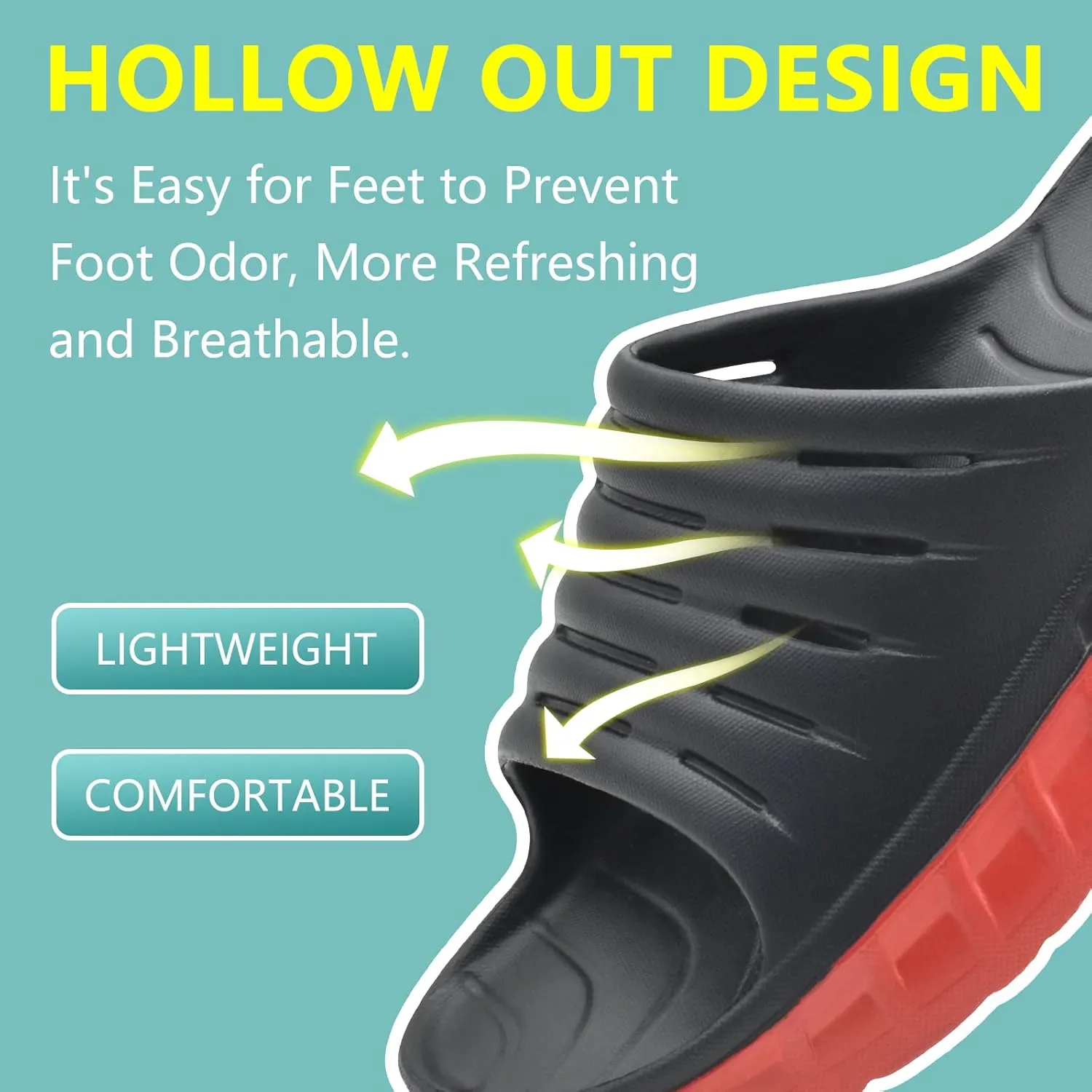 GPOS Mens Sport Recovery Sandals Plantar Fasciitis Thick Cushion Slides Sandals Lightweight Comfort Orthotic Slippers