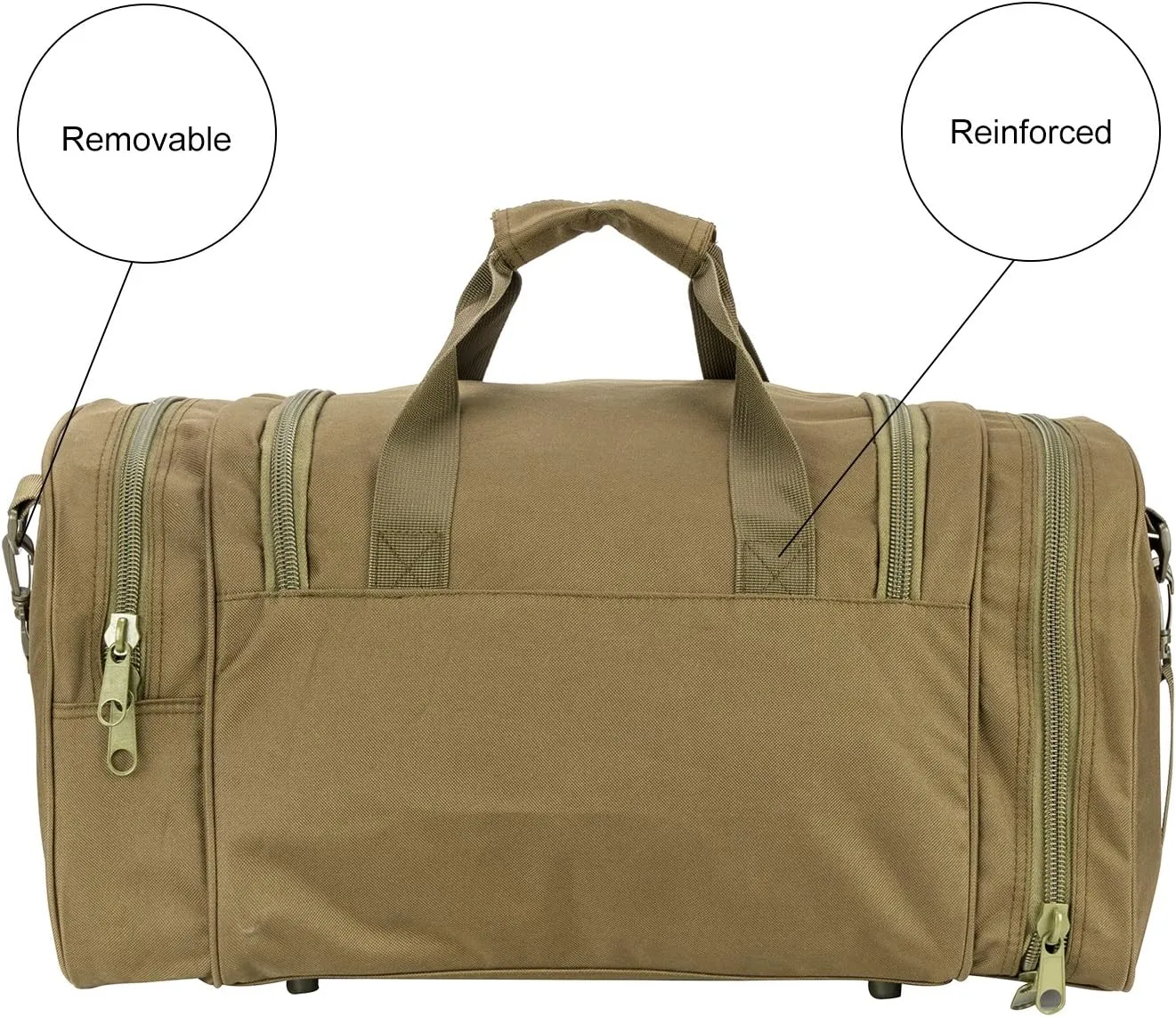 Greencity Gym Bag Travel Duffel Bag Sports Tote Tactical Army Weekender Work Out Bags for Women & Men Lightweight Waterproof Shoe Pocket,Green 21 Inch