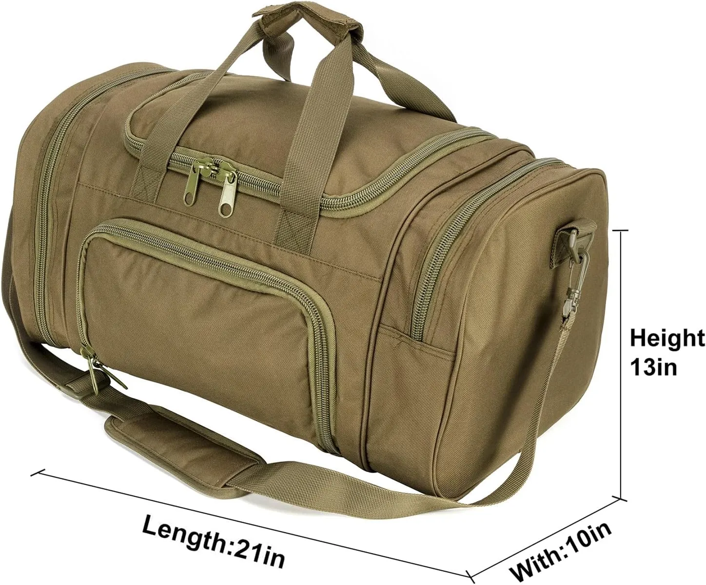Greencity Gym Bag Travel Duffel Bag Sports Tote Tactical Army Weekender Work Out Bags for Women & Men Lightweight Waterproof Shoe Pocket,Green 21 Inch