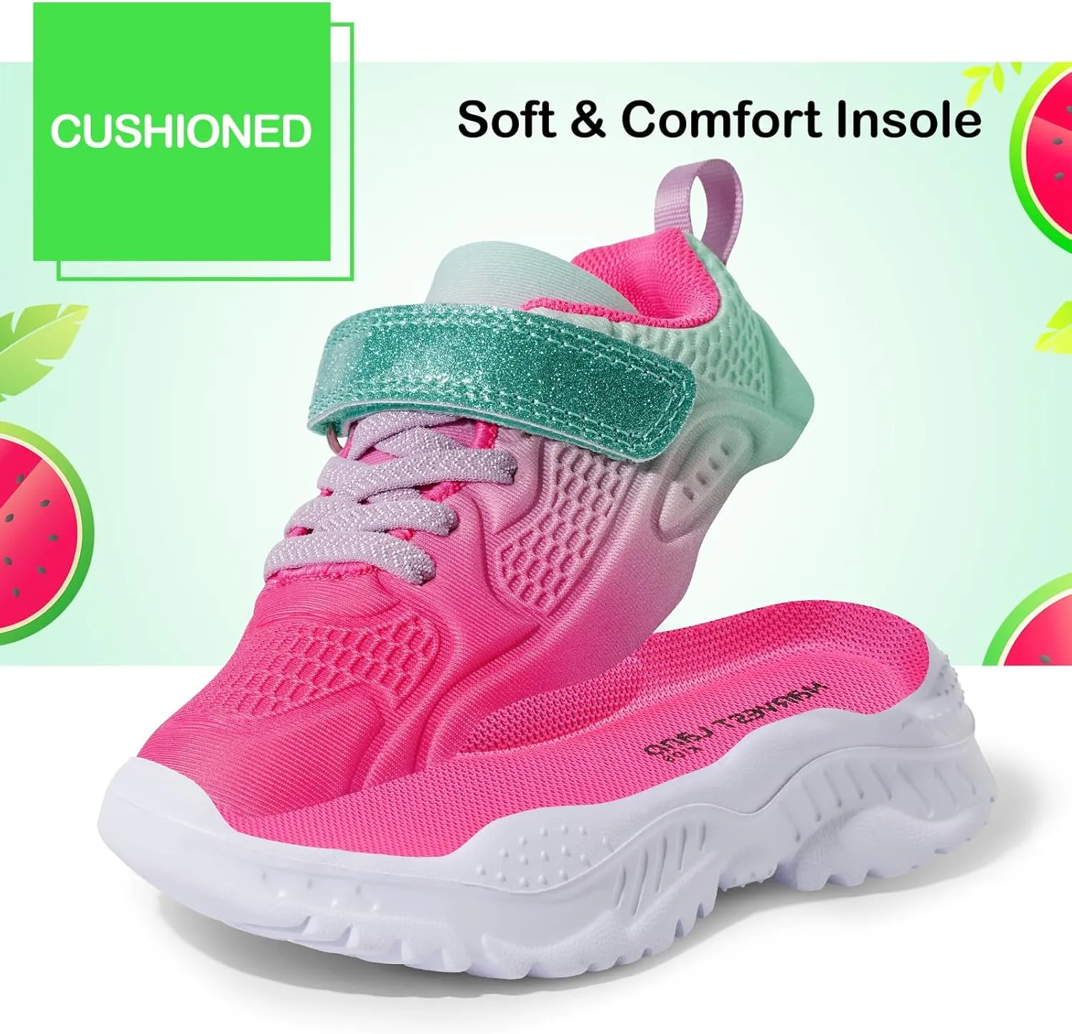 Harvest Land Toddler Glitter Tennis Shoes Slip On Boys Girls Sneakers Casual Running Shoes Woven Breathable with Soft Soled Sports Hook-Loop Outdoor Shoes
