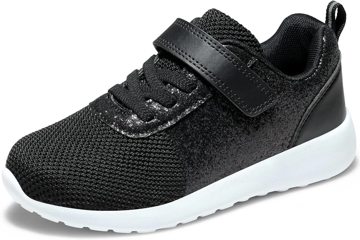 Harvest Land Toddler Glitter Tennis Shoes Slip On Boys Girls Sneakers Casual Running Shoes Woven Breathable with Soft Soled Sports Hook-Loop Outdoor Shoes