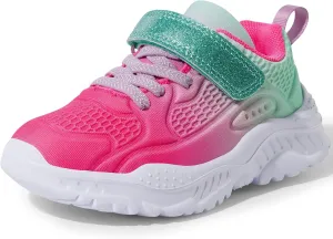 Harvest Land Toddler Glitter Tennis Shoes Slip On Boys Girls Sneakers Casual Running Shoes Woven Breathable with Soft Soled Sports Hook-Loop Outdoor Shoes
