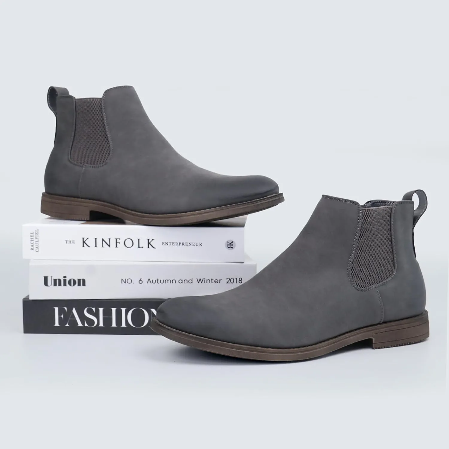 Hawkwell Men's Plus Size Chelsea Boots Classic Casual Dress Ankle Boots in Regular and Plus Sizes