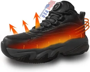 Heated Snow Boots Electric for Men and Women, Max 20H Heated Winter Sneakers Foot Warmer Rechargeable, Warm Waterproof Anti-Slip Fleece Lining Boots