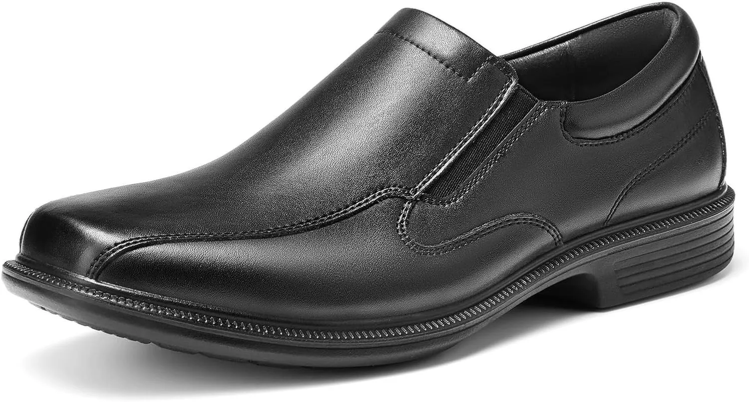 HEEZ Mens Loafers, Split Leather Oxford Dress Shoes for Men, Formal Casual Business Shoes