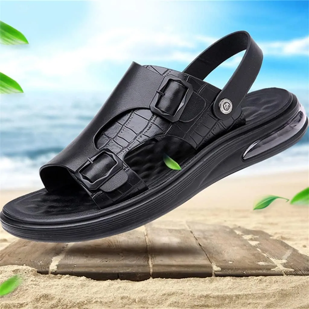 Heightening Air Cushion Sandals Men's SummerCasual Soft Bottom Non-slip Sports Outer Wear Dual-use Sandals and Slippers(44)