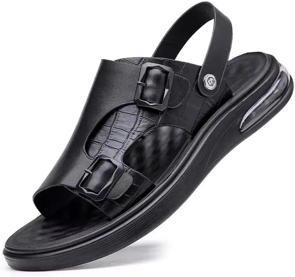 Heightening Air Cushion Sandals Men's SummerCasual Soft Bottom Non-slip Sports Outer Wear Dual-use Sandals and Slippers(44)