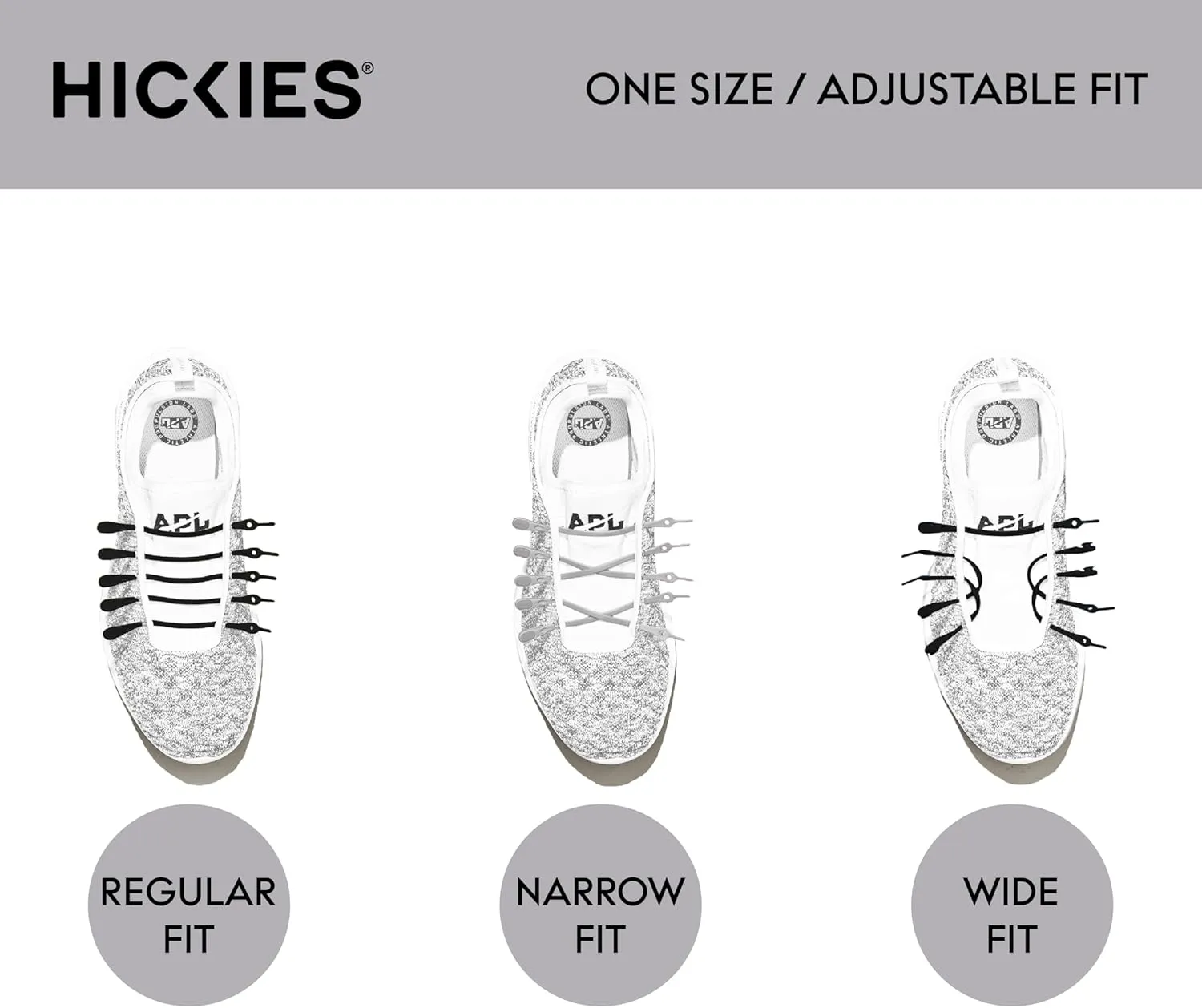 HICKIES No Tie Shoelaces – Elastic, Waterproof, Unisex Shoelaces for Adults, One Size Fits All for Sneakers & Running Shoes