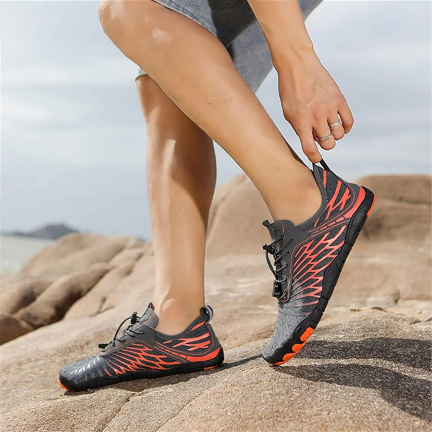 Hike Barefoot Shoes Women Men, Pro Barefoot Footwear Wide Toe Box Healthy & Non-Slip Barefoot Hike Shoes Waterproof Aqua Swim Surf Hiking Shoes Unisex