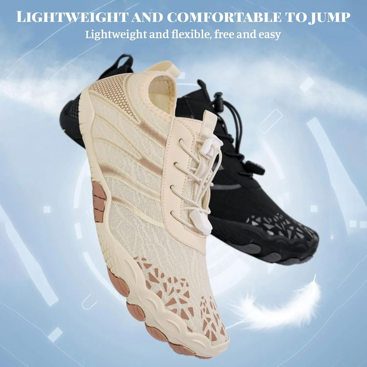 Hiking Water Shoes with Arch Support for Women Walking Wide Width Grounded Footwear for Women Men with Neuropathy Wide Toe Box Sneakers Non-Slip Diabetic Shoe Quick-Dry Waterproof Unisex
