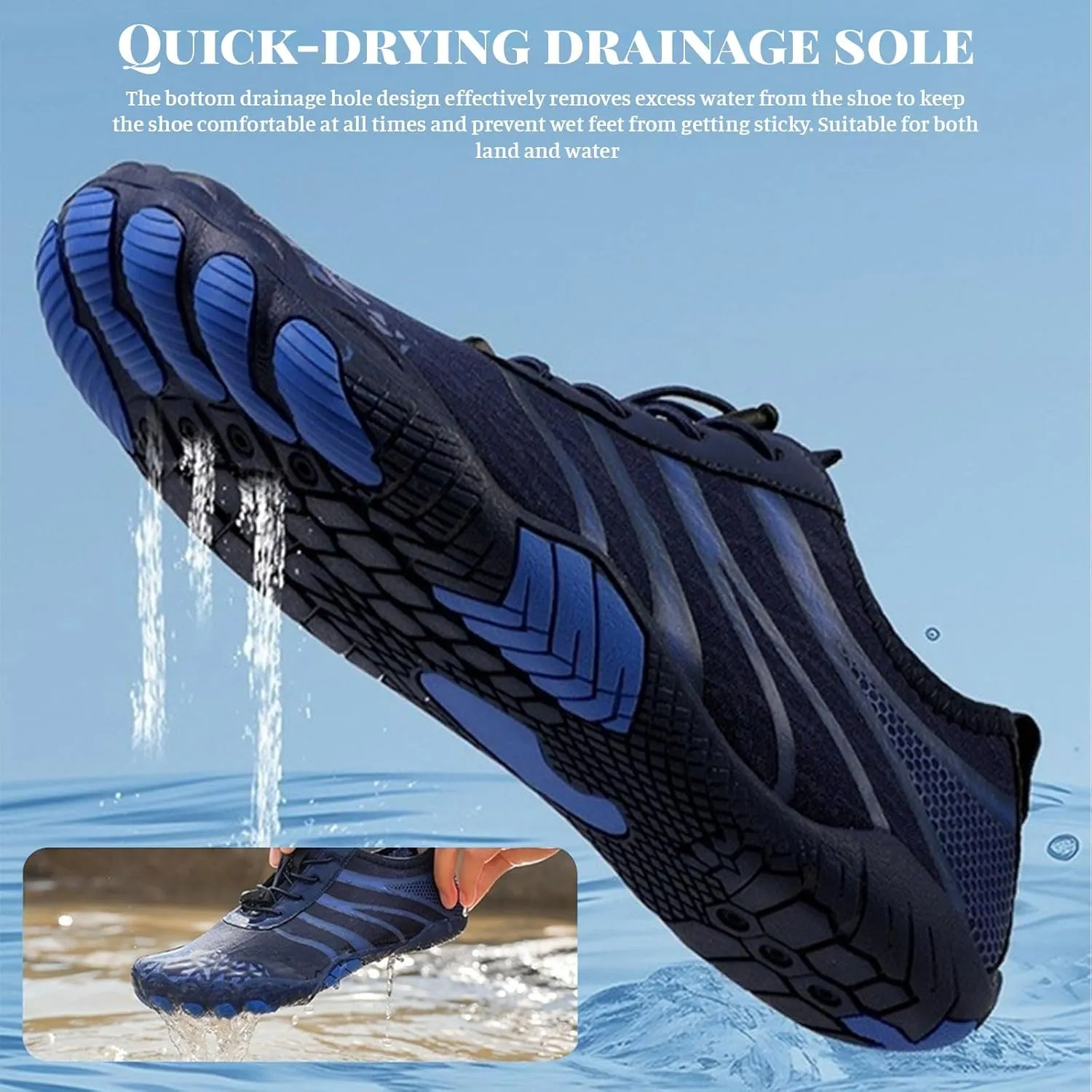 Hiking Water Shoes with Arch Support for Women Walking Wide Width Grounded Footwear for Women Men with Neuropathy Wide Toe Box Sneakers Non-Slip Diabetic Shoe Quick-Dry Waterproof Unisex