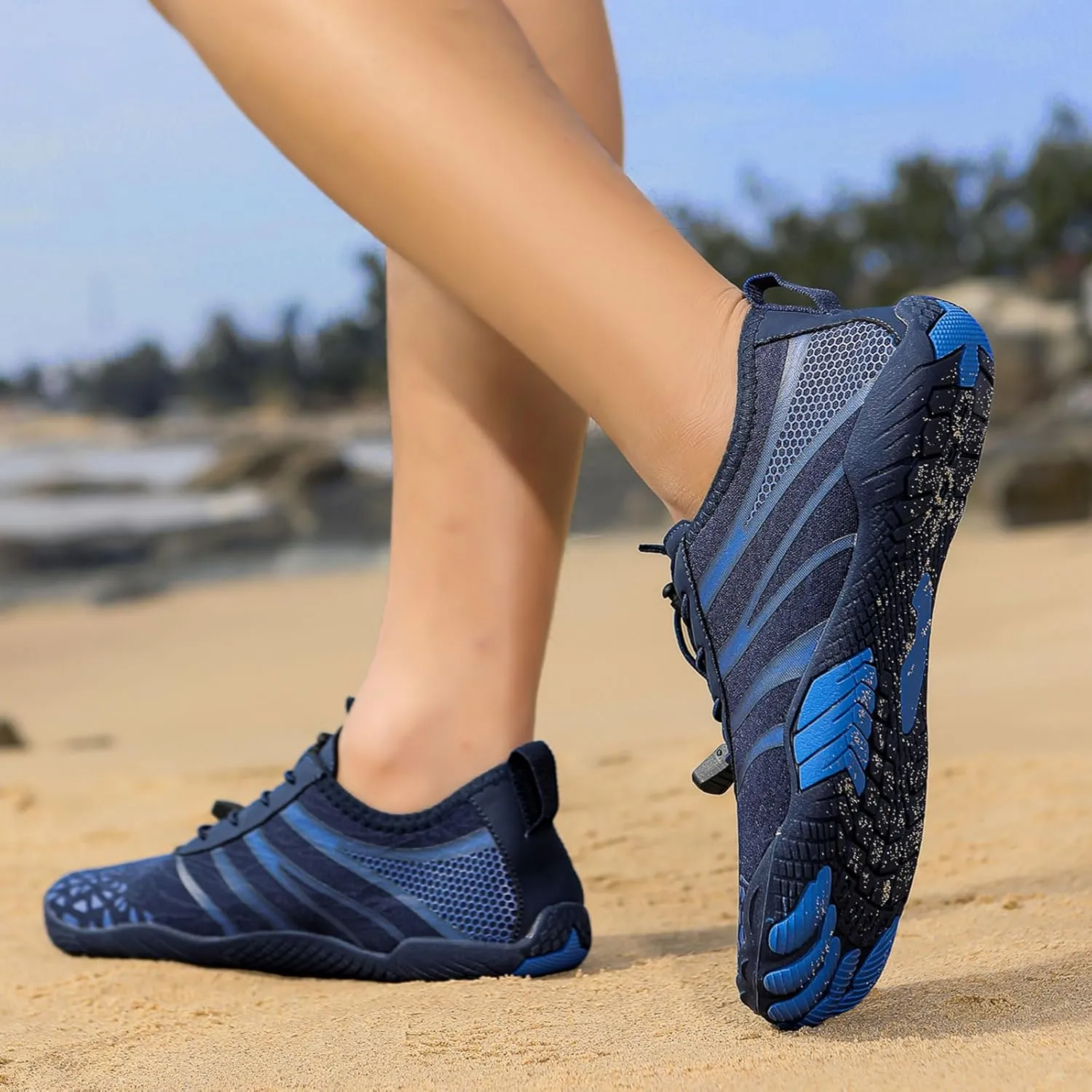 Hiking Water Shoes with Arch Support for Women Walking Wide Width Grounded Footwear for Women Men with Neuropathy Wide Toe Box Sneakers Non-Slip Diabetic Shoe Quick-Dry Waterproof Unisex