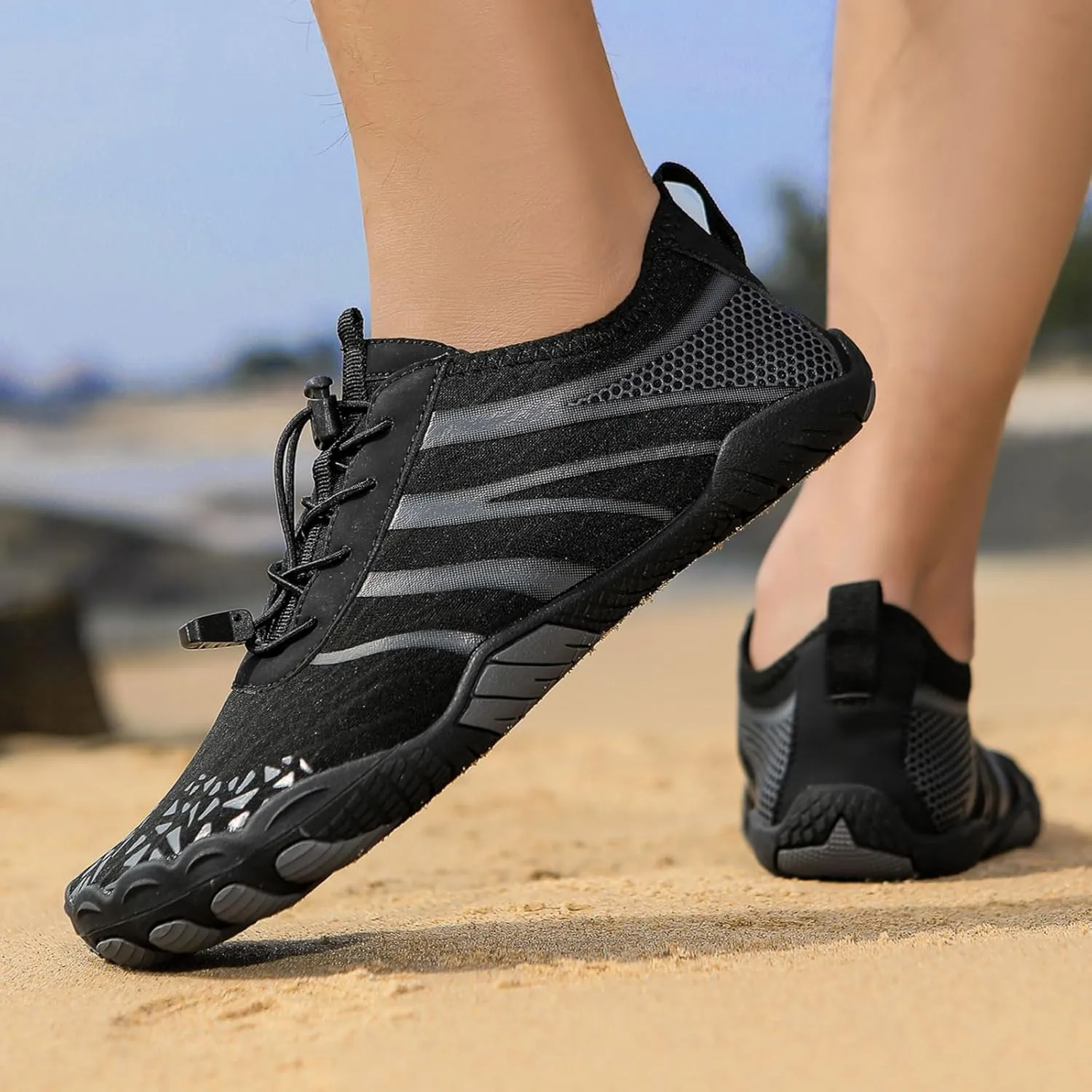 Hiking Water Shoes with Arch Support for Women Walking Wide Width Grounded Footwear for Women Men with Neuropathy Wide Toe Box Sneakers Non-Slip Diabetic Shoe Quick-Dry Waterproof Unisex