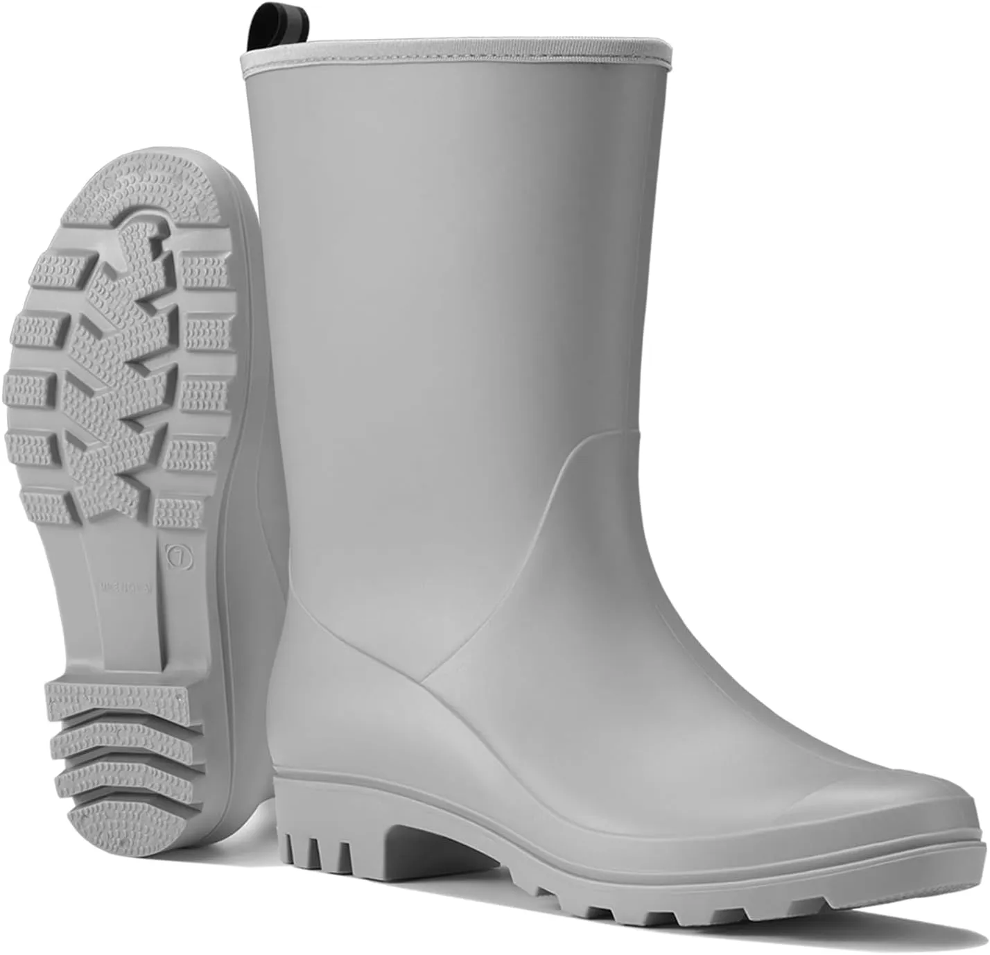 HISEA Women Rubber Boots Wide Calf Rain Boots Matte Surface Waterproof PVC Rubber Rain Boot Mid Height Rain Shoes for Outdoor Gardening Work Walking