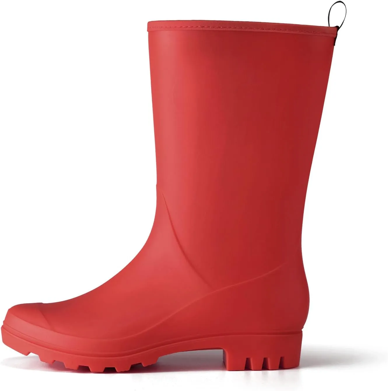 HISEA Women Rubber Boots Wide Calf Rain Boots Matte Surface Waterproof PVC Rubber Rain Boot Mid Height Rain Shoes for Outdoor Gardening Work Walking