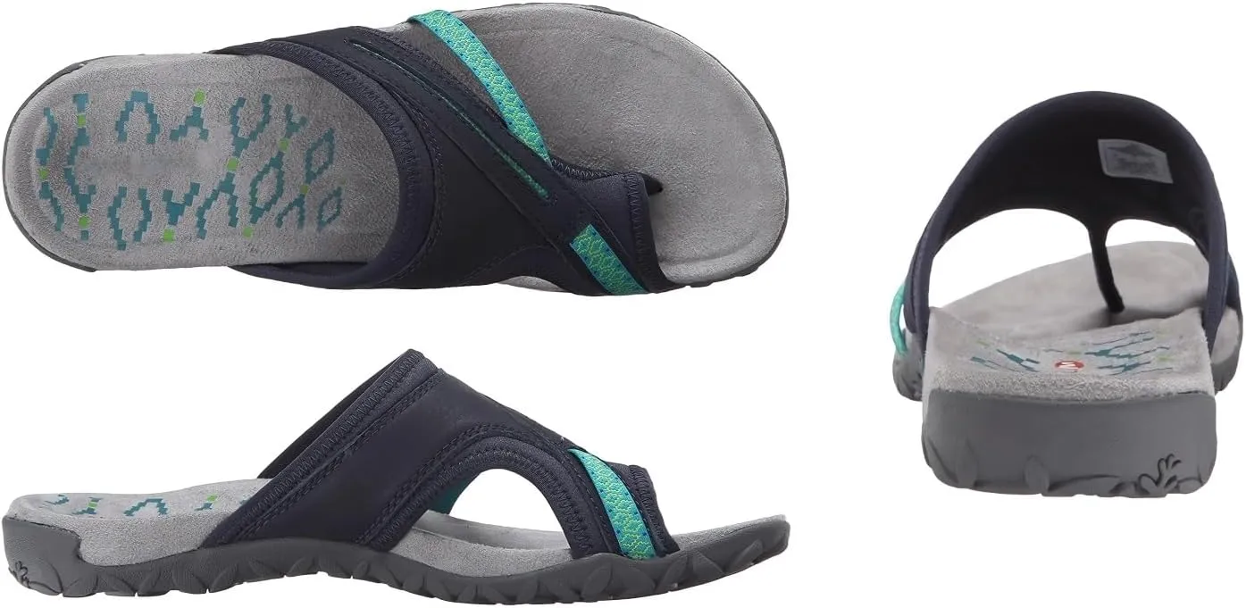 Ivieicip Women Orthopedic Sandals with Arch Support Flip Flops for Plantar Fasciitis Comfort Sandals with Toe Ring Loop