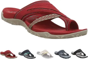 Ivieicip Women Orthopedic Sandals with Arch Support Flip Flops for Plantar Fasciitis Comfort Sandals with Toe Ring Loop