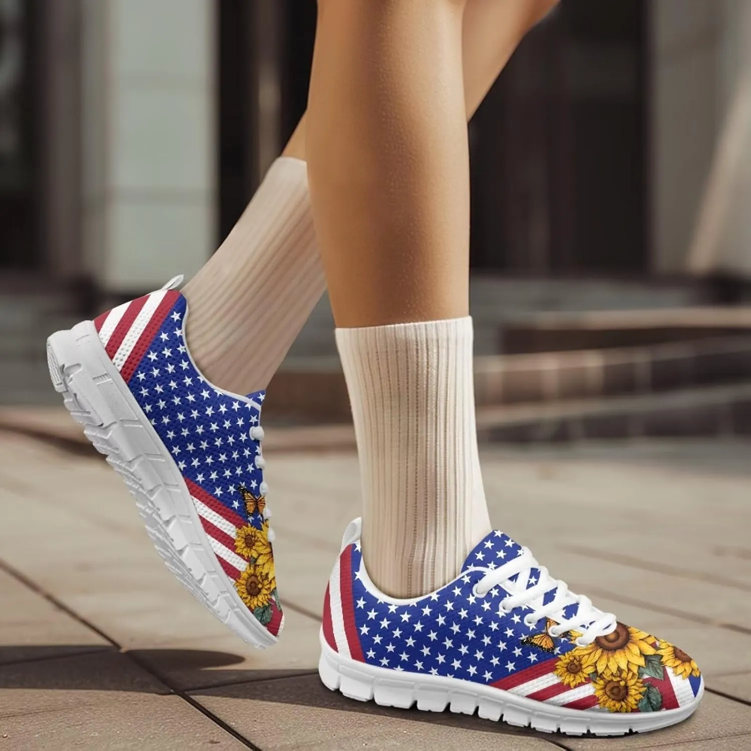 Jeiento Women Trainers Sports Running Shoes Causal Travel Walking Flat Shoe Lace-up Breathable for Lady Teenager Girls