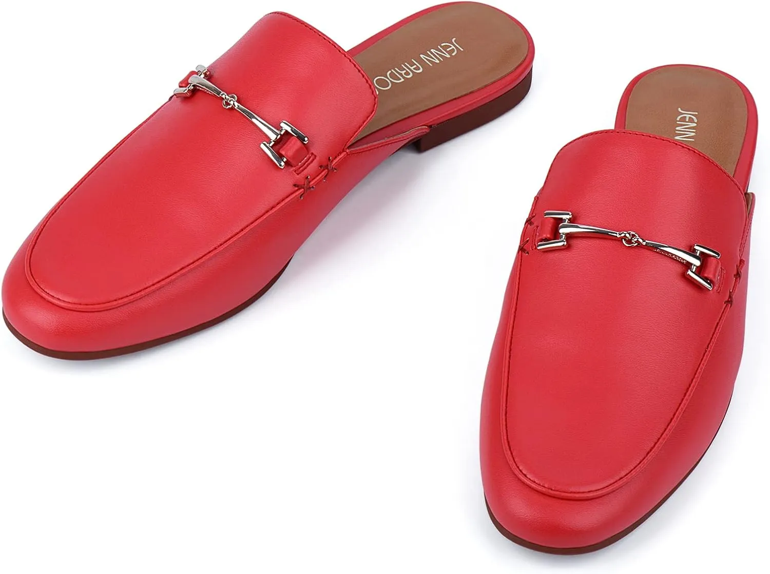 JENN ARDOR Mules for Women Flats Backless Loafers Shoes Slip On Slippers Pointed Toe Low Heel Work Slides Womens Mules Casual Shoes