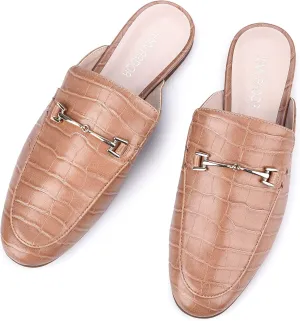 JENN ARDOR Mules for Women Flats Backless Loafers Shoes Slip On Slippers Pointed Toe Low Heel Work Slides Womens Mules Casual Shoes