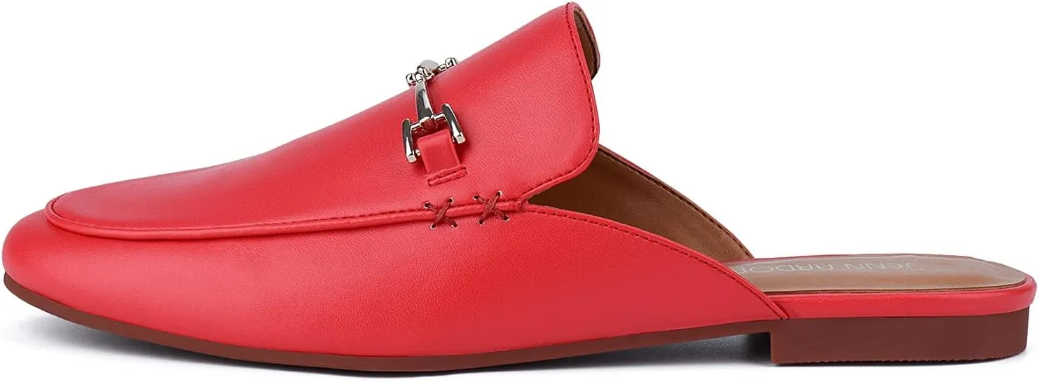 JENN ARDOR Mules for Women Flats Backless Loafers Shoes Slip On Slippers Pointed Toe Low Heel Work Slides Womens Mules Casual Shoes