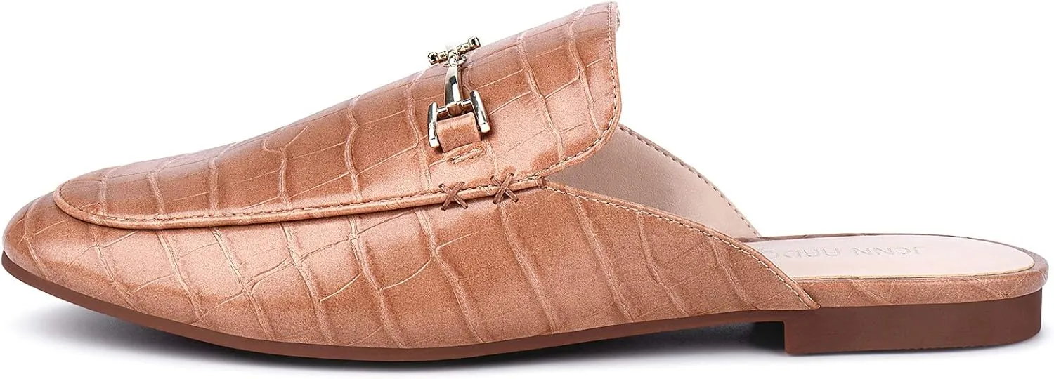 JENN ARDOR Mules for Women Flats Backless Loafers Shoes Slip On Slippers Pointed Toe Low Heel Work Slides Womens Mules Casual Shoes