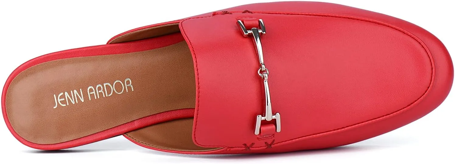 JENN ARDOR Mules for Women Flats Backless Loafers Shoes Slip On Slippers Pointed Toe Low Heel Work Slides Womens Mules Casual Shoes