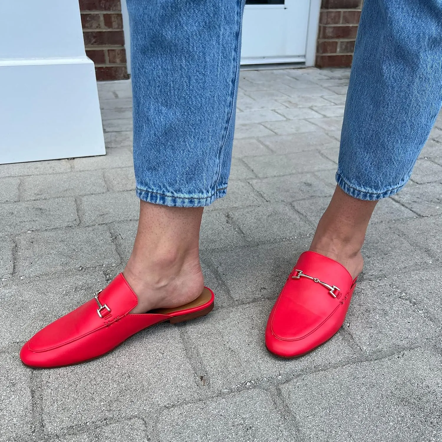 JENN ARDOR Mules for Women Flats Backless Loafers Shoes Slip On Slippers Pointed Toe Low Heel Work Slides Womens Mules Casual Shoes