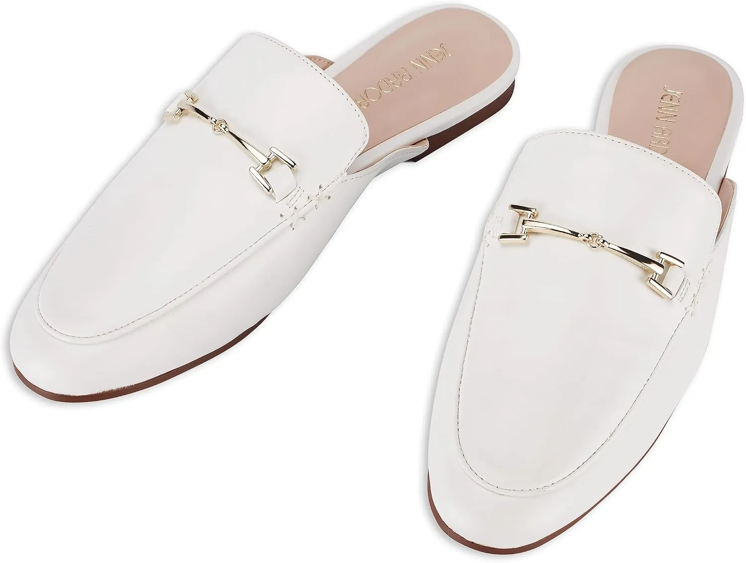 JENN ARDOR Mules for Women Flats Backless Loafers Shoes Slip On Slippers Pointed Toe Low Heel Work Slides Womens Mules Casual Shoes