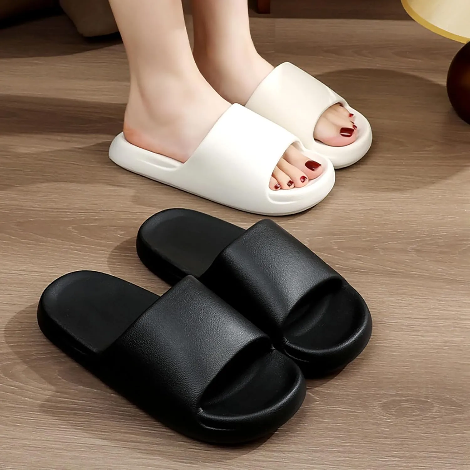 Jerzmy Cloud Slides for Women Men | Extra Soft House Slippers Shower Pool Shoes | Non Slip Comfy Sandals for Summer Indoor Outdoor Beach