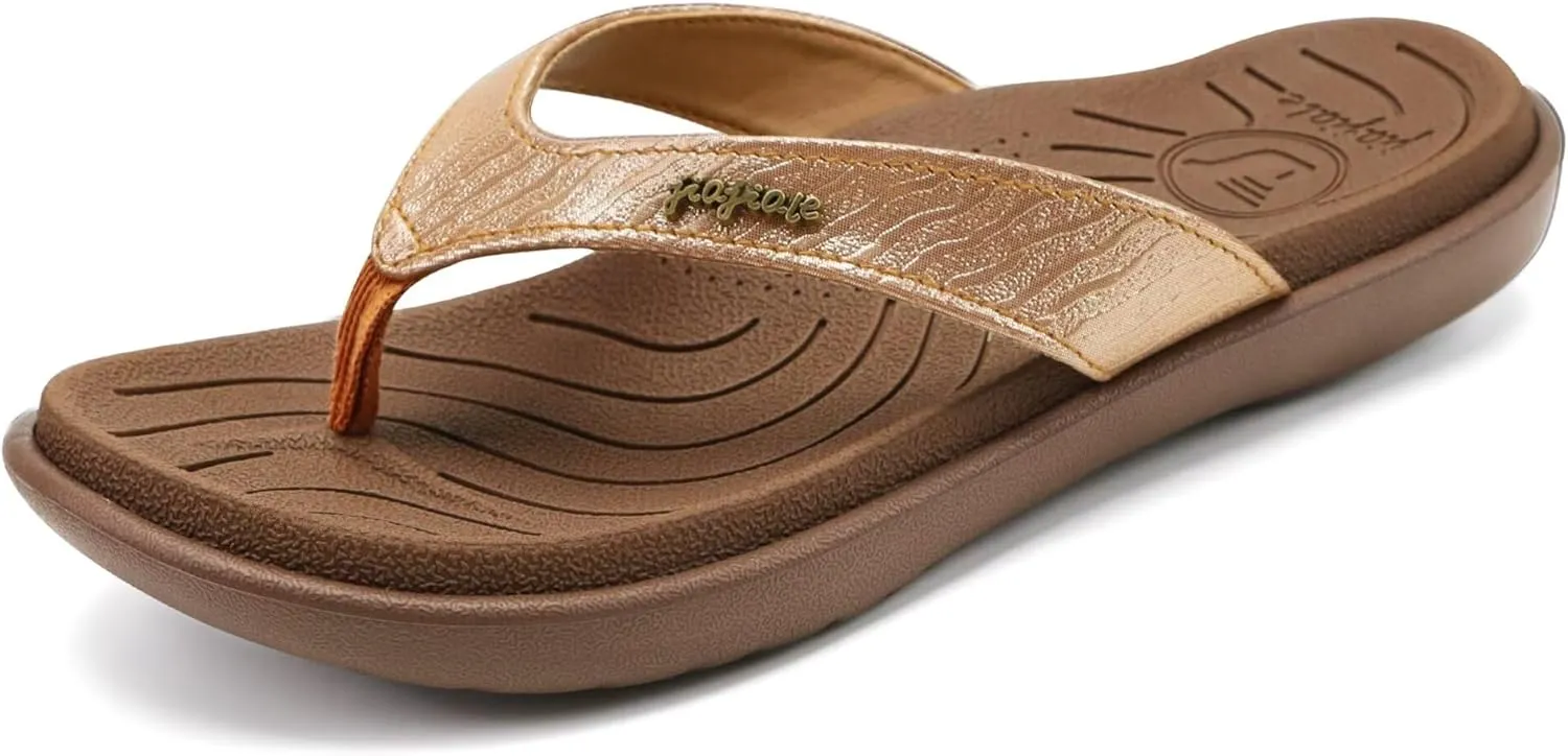 jiajiale Womens Fashion Orthotic Flip Flops Ladies Slip On Lightweight Comfortable Thick Cushion Yoga Mat Thong Sandals With Plantar Fasciitis Arch Support