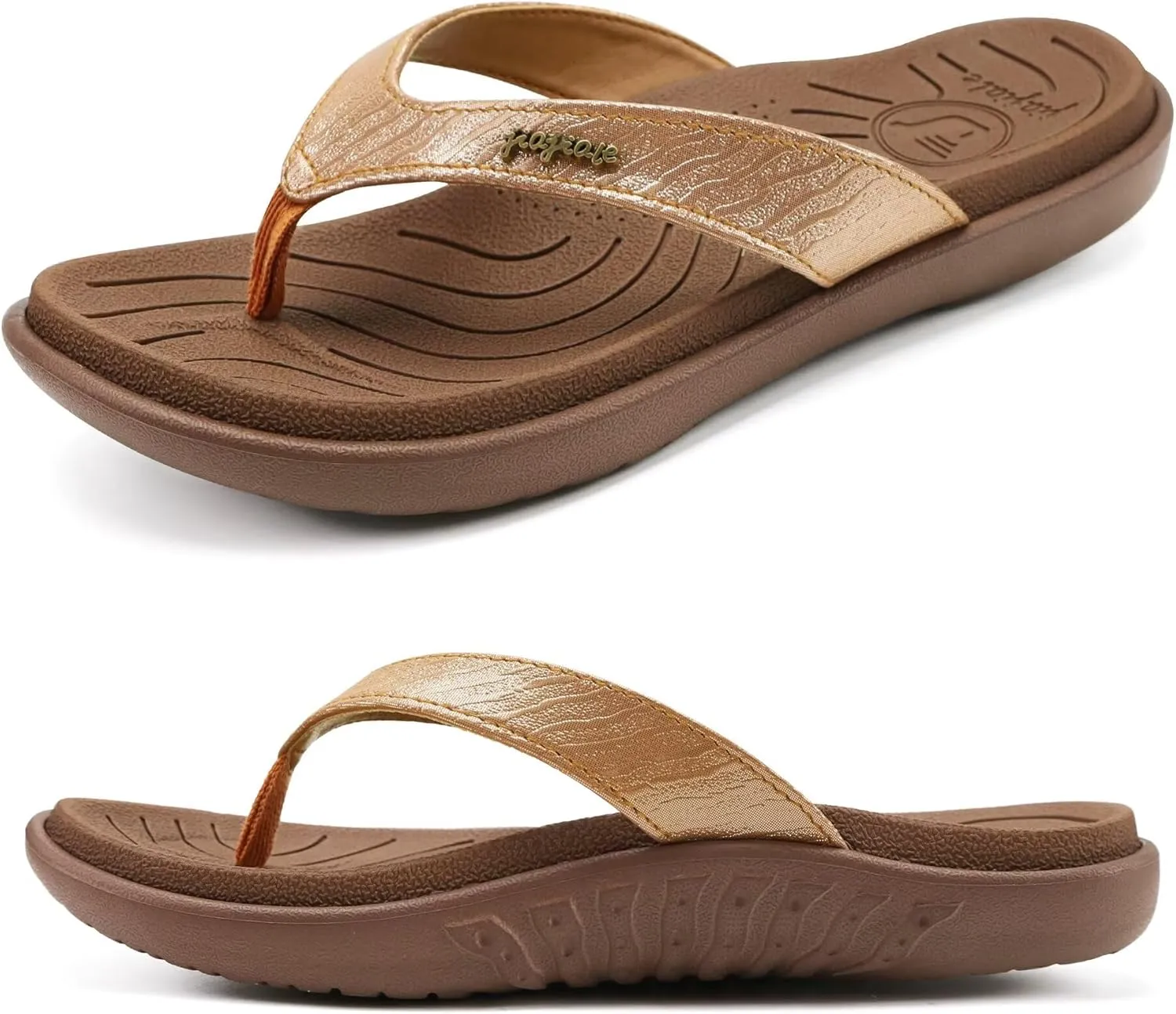 jiajiale Womens Fashion Orthotic Flip Flops Ladies Slip On Lightweight Comfortable Thick Cushion Yoga Mat Thong Sandals With Plantar Fasciitis Arch Support