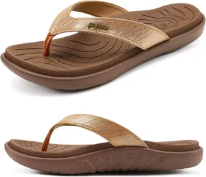 jiajiale Womens Fashion Orthotic Flip Flops Ladies Slip On Lightweight Comfortable Thick Cushion Yoga Mat Thong Sandals With Plantar Fasciitis Arch Support