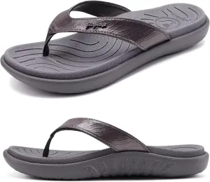 jiajiale Womens Fashion Orthotic Flip Flops Ladies Slip On Lightweight Comfortable Thick Cushion Yoga Mat Thong Sandals With Plantar Fasciitis Arch Support