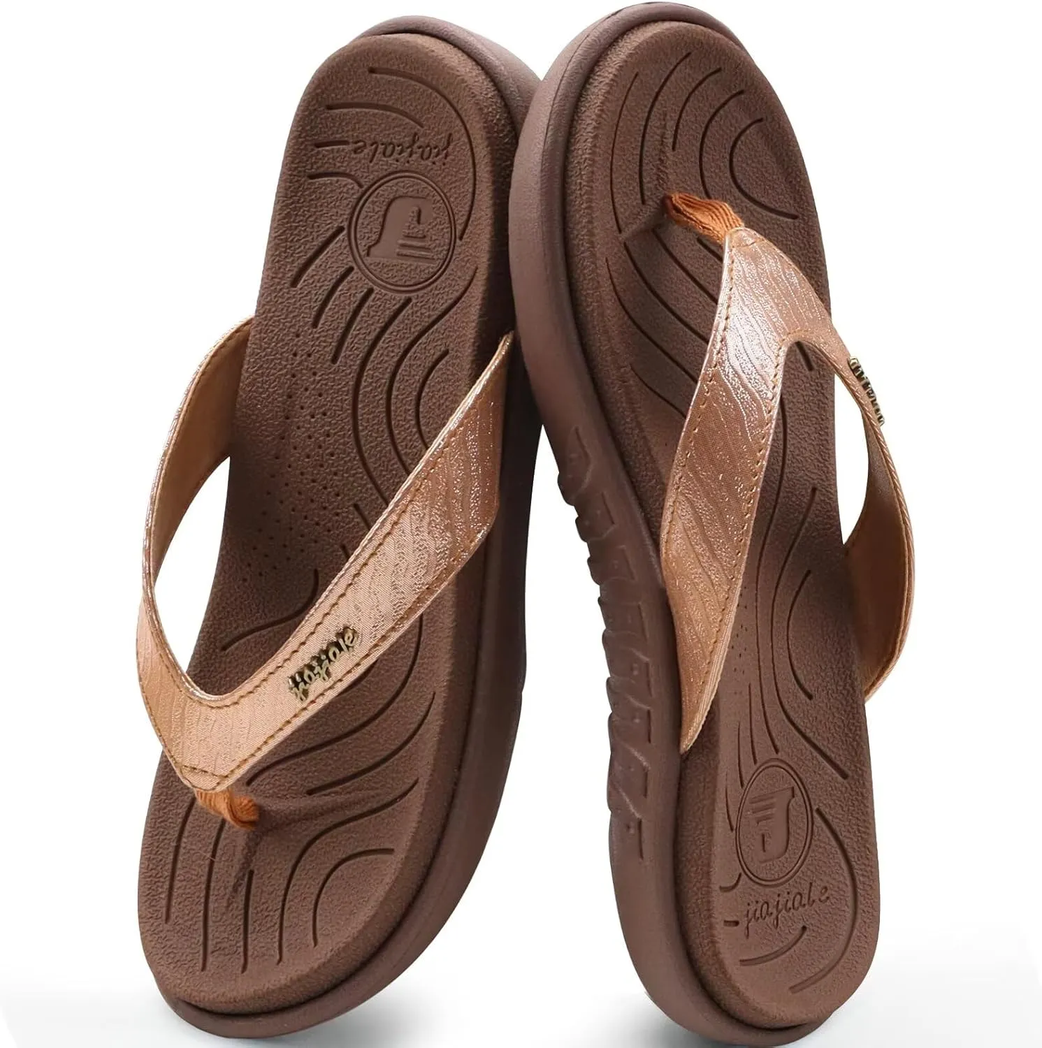 jiajiale Womens Fashion Orthotic Flip Flops Ladies Slip On Lightweight Comfortable Thick Cushion Yoga Mat Thong Sandals With Plantar Fasciitis Arch Support