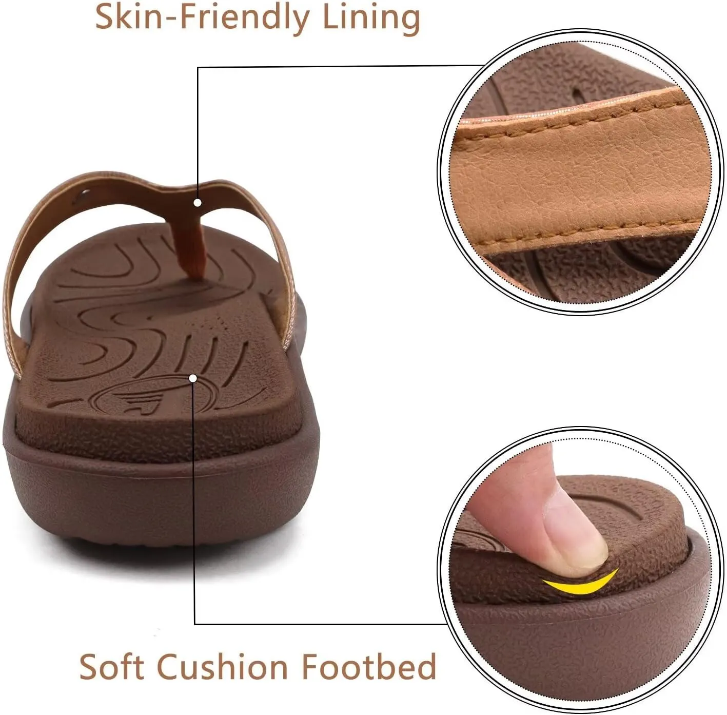 jiajiale Womens Fashion Orthotic Flip Flops Ladies Slip On Lightweight Comfortable Thick Cushion Yoga Mat Thong Sandals With Plantar Fasciitis Arch Support